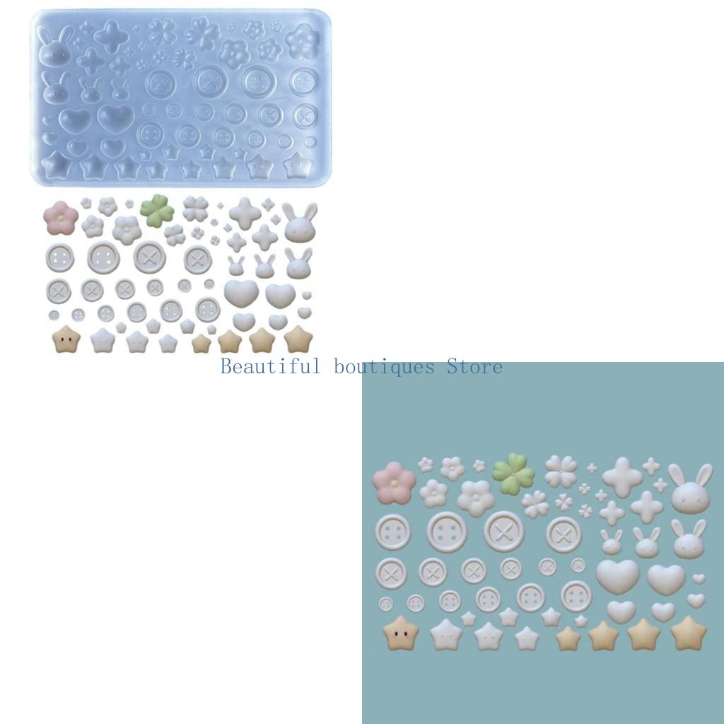Resin Art Class - U4LF ボタンアクセサリー金型シリコーン金型 DIY ジュエリー作成金型エポキシ樹脂金型