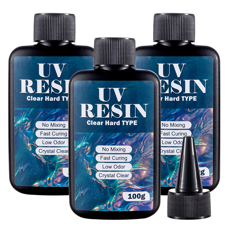 Resin Art Stone - 100/200/300g UVレジン ハードタイプ クリスタルクリア 超透明接着剤 紫外線硬化