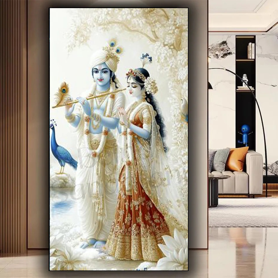 Resin Art Radha Krishna - インド主ラダクリシュナカップル 5D Diy 大型ダイヤモンド塗装ヒンズー教宗教アートクロスステッチモザイク刺繍家の装飾