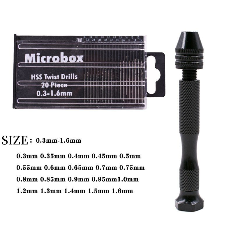 Resin Art Drill Machine - マイクロミニピンバイスハンドドリルツイストビットPCBセット回転工具DIYクラフト彫刻樹脂ポリマー粘土プラスチックジュエリー製作用