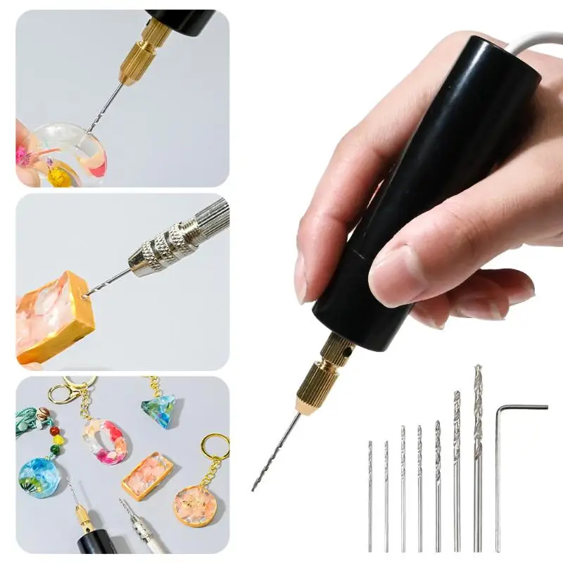 Resin Art Drill Machine - ハンドヘルドミニ電動ドリル DIY 電動 USB 電動ドリルツール エポキシ樹脂ジュエリー作成用