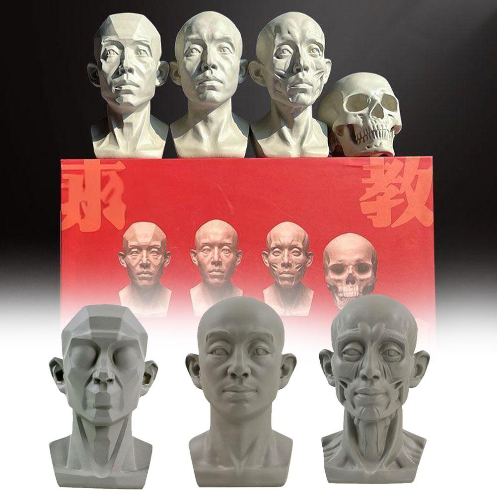 Resin Art Learning - プラスターポートレート教育補助具、シミュレーションフラット、ミニ樹脂、実用的なスケッチ、学習ツール、バージョン、w5a3
