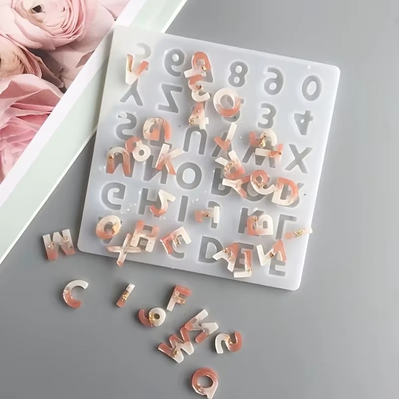 Resin Art Alphabet - 小さな 26 大文字樹脂シリコーン型文字エポキシ型 DIY ジュエリー作成アクセサリーデジタルキーホルダー型