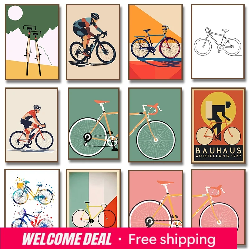 Resin Art Wall Decor - 2026 サイクリストダイヤモンドペインティングミニマリストサイクリングウォールアートポスタープリントバイクモダンな絵画リビングルームの装飾自転車愛