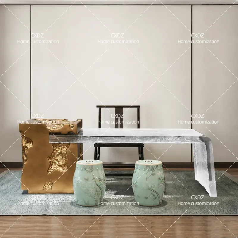 Resin Art Coffee Table - Wabi Sanfeng Island ティーテーブル バルコニー 透明エポキシ樹脂