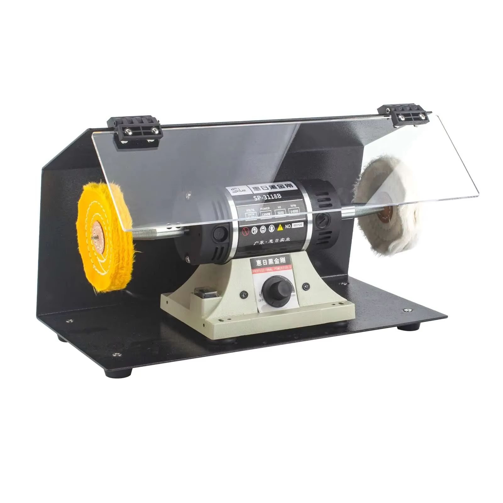 Resin Art Drill Machine - 10,000RPM デュアルホイールジュエリーポリッシャー - 精密ゴールド/シルバー/翡翠/金属ベンチグラインダー、傷のないミラー仕上げ付き