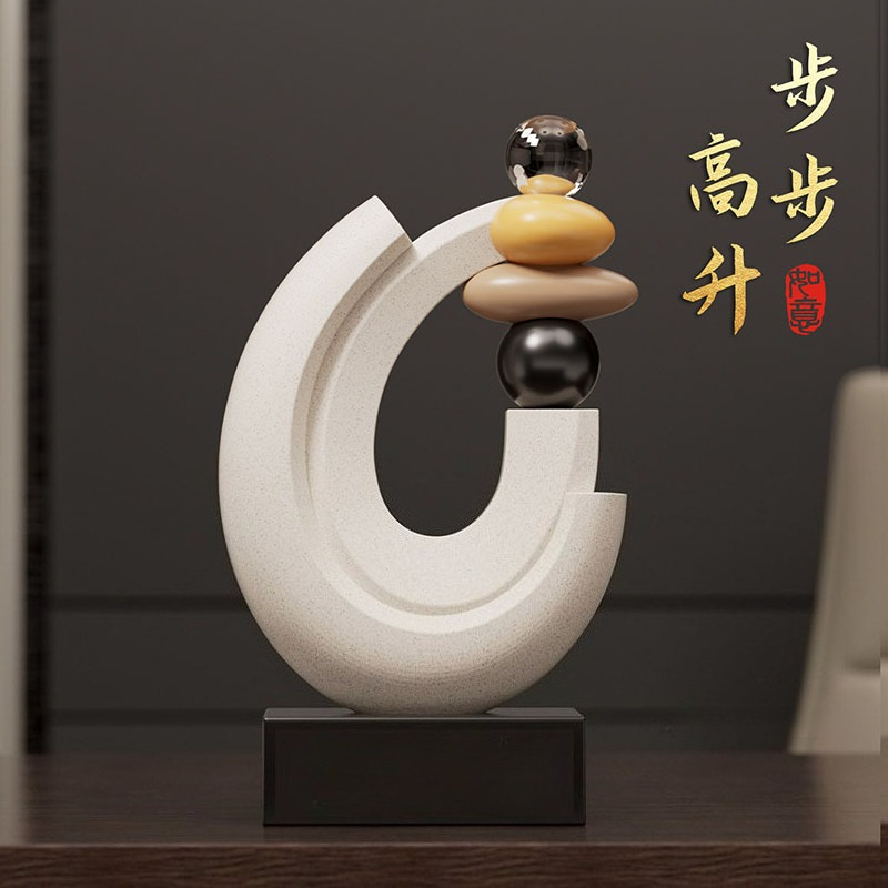 Resin Art For Wedding Gift - 家の装飾幸運石像デスクトップ装飾品北欧リビングルームディスプレイキャビネットハイエンドアート装飾彫刻新築祝いギフト