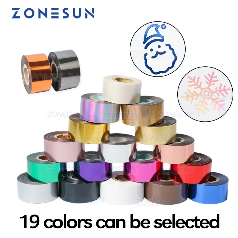 Resin Art Logo - ZONESUN ホットスタンプ箔 3cm ホットスタンプリボン 日付印字箔紙 ホットエンボス箔紙