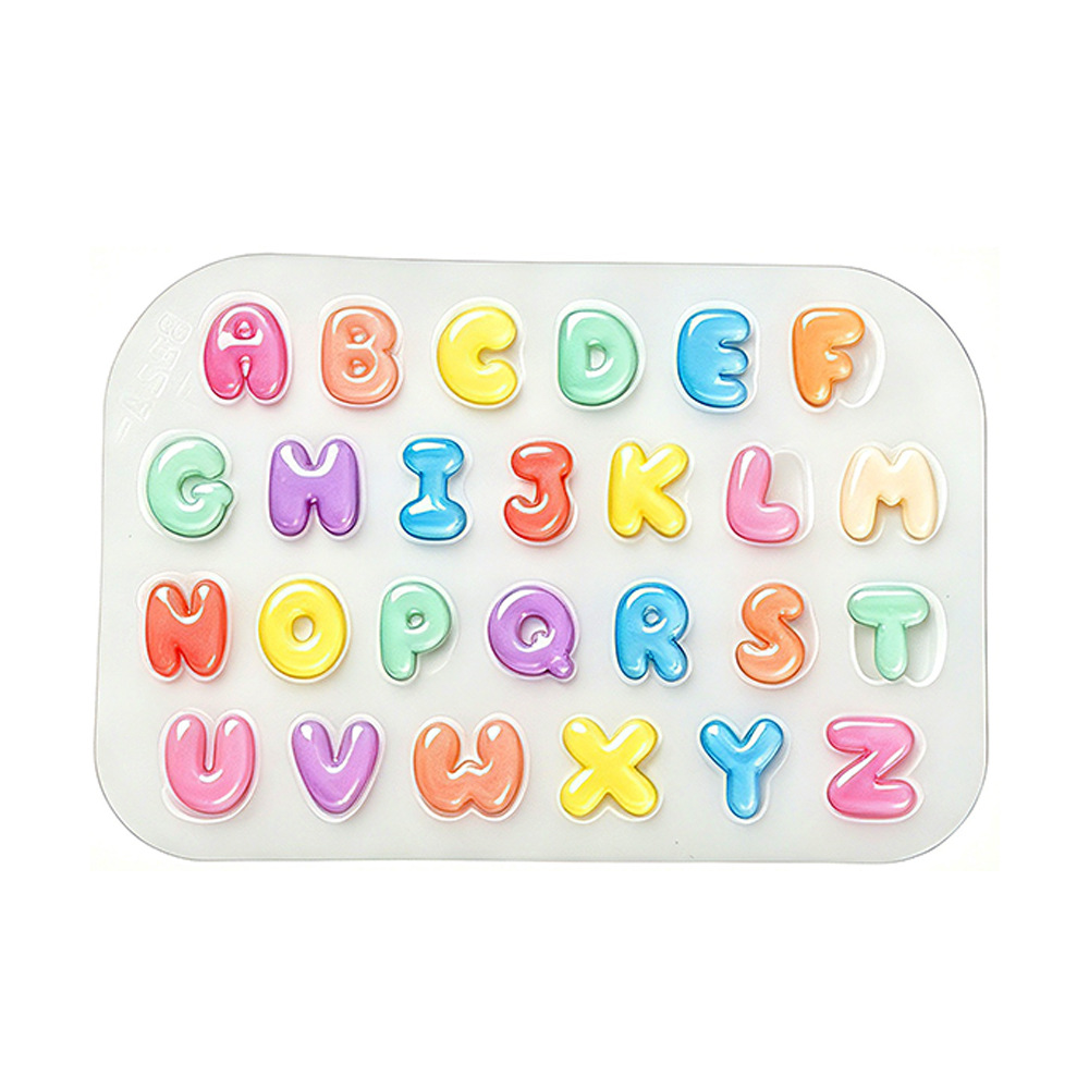 Resin Art Alphabet - 2個入りミニレターシリコンモールド かわいいミニアルファベットA-Zキャスティングキット DIYキャンドルレジン DIYイヤリングネックレスペンダントジュエリークラフト