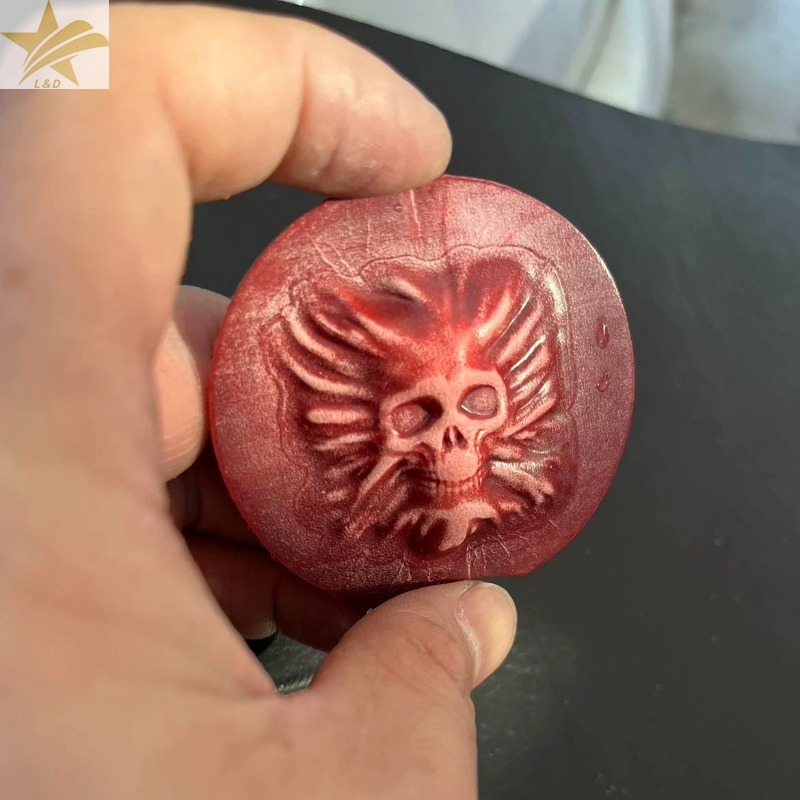 Resin Art Logo - 3Dミニスカルヘッドレザースタンプエンボス加工型、レザー彫刻ロゴスタンプ成形ツール、冷間プレスロゴスタンパー材料