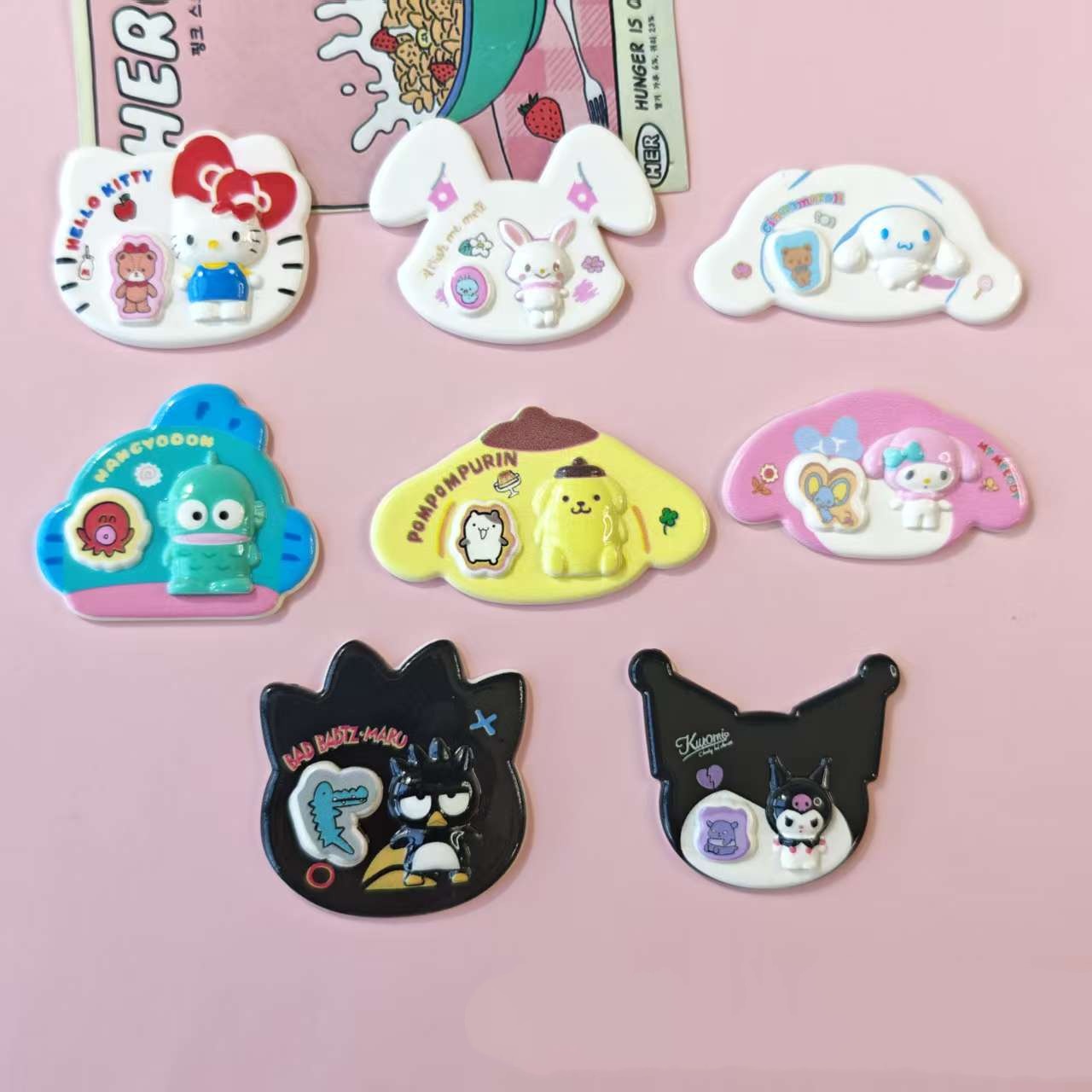 Resin Art Case - 10個入り キュートなキャラクター樹脂カボション DIYアクセサリー クリームグルー携帯ケース、ヘアクリップ、冷蔵庫マグネット、手作り用