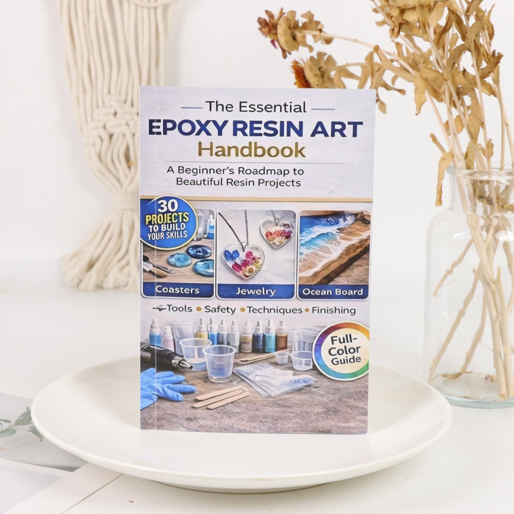 Resin Art Learning - エポキシ樹脂アート初心者向け手工芸ブック | クリスタルグルーコースター＆ジュエリーのゼロベース学習ガイド | フルカラーイラスト