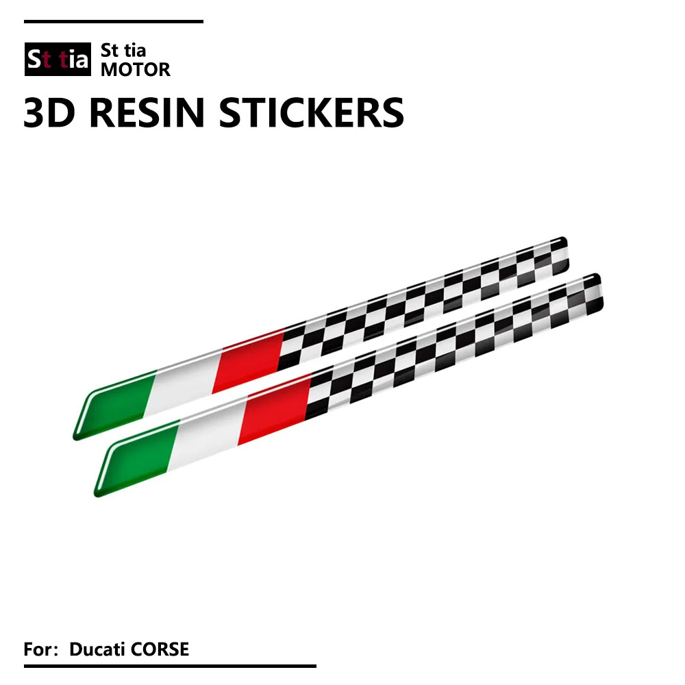 Resin Art Logo - 3D反射ロゴ付きオートバイヘルメット,オートバイのヘルメット,イタリア国旗,ステッカー,ドゥカサ