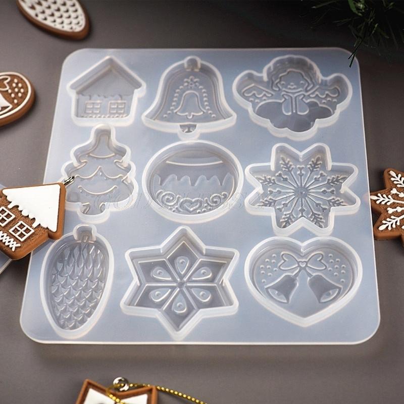 Resin Art Stone - クリスマス DIY クリスタルエポキシモールドクリスマスツリースノーフレークヘラジカペンダントシリコーンキーホルダージュエリー樹脂クラフト