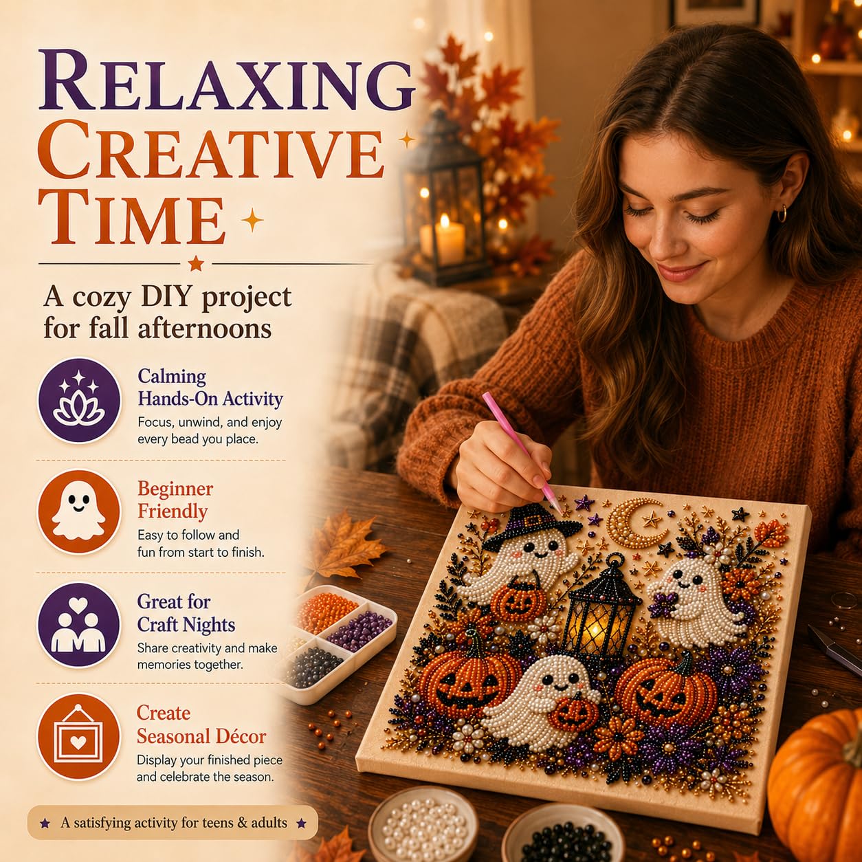 @ハロウィン ゴーストパールアートキット 大人用 DIYパー - Resin Art For Beginner のレビューと価格