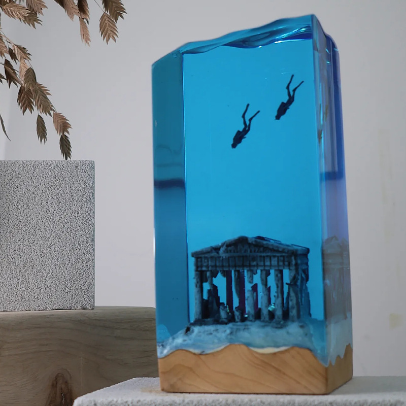 新しいマリンアート家の装飾品手工芸品木製樹脂彫刻品洞窟のよう - Resin Art Ocean のレビューと価格