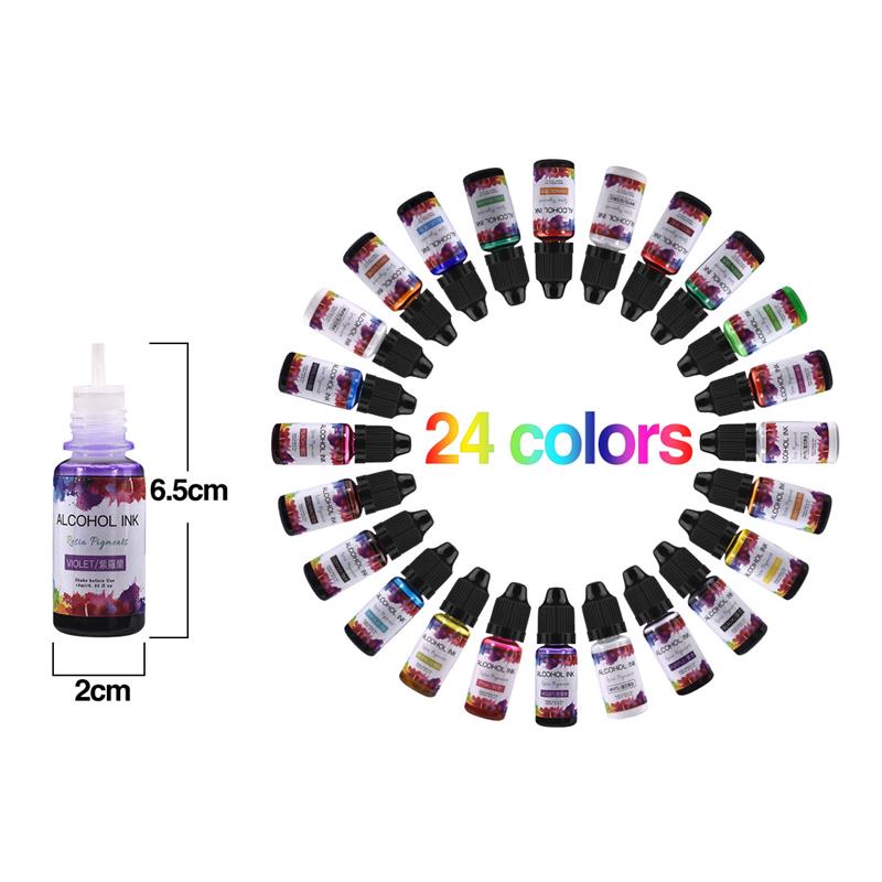 エポキシ樹脂,24色/バッチ,10ml,アート,液体,注入, - Resin Art Alcohol Ink のレビューと価格