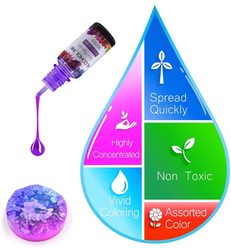 エポキシ樹脂,24色/バッチ,10ml,アート,液体,注入, - Resin Art Alcohol Ink のレビューと価格
