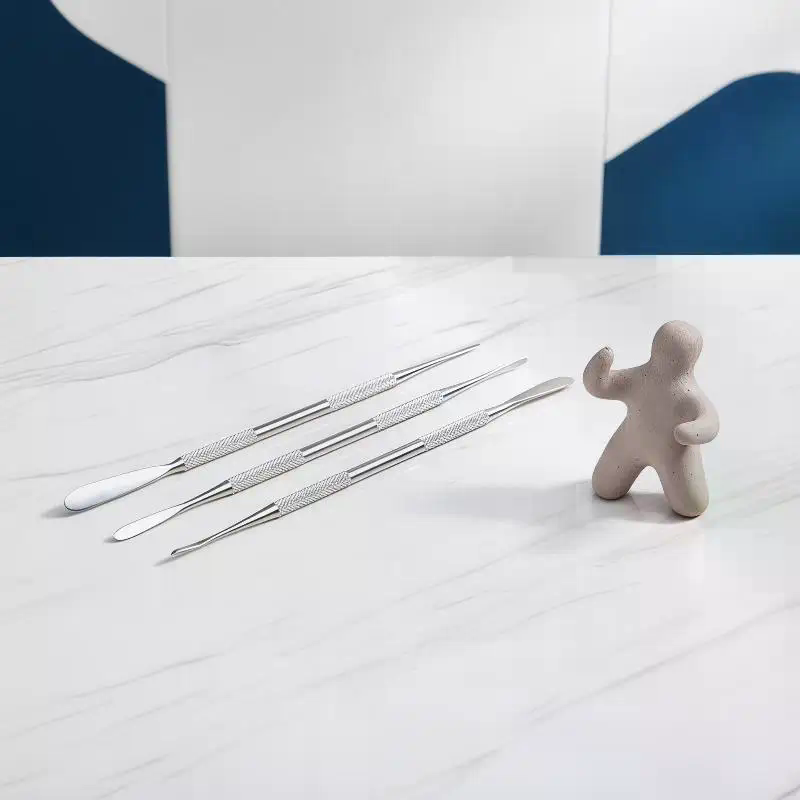 3個入り滑り止めハンドル付きステンレス製粘土彫刻スパチュラセ - Resin Art Class のレビューと価格
