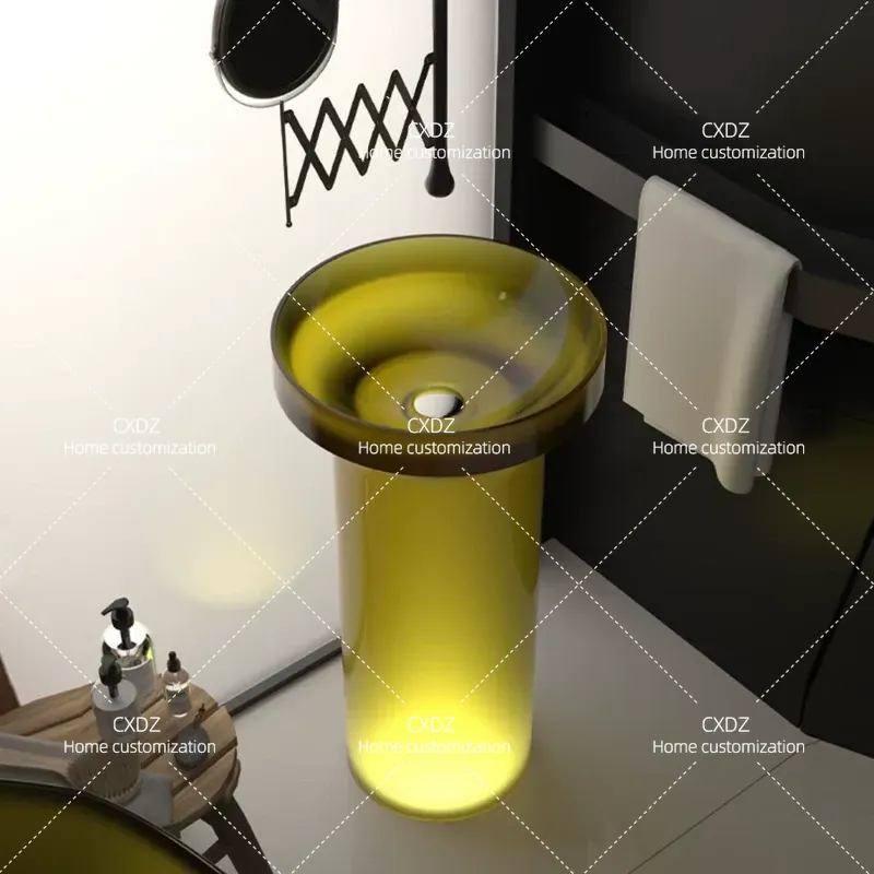 床から天井までの一体型バスルームバルコニー屋外中庭洗面台純ア - Resin Art Floor のレビューと価格
