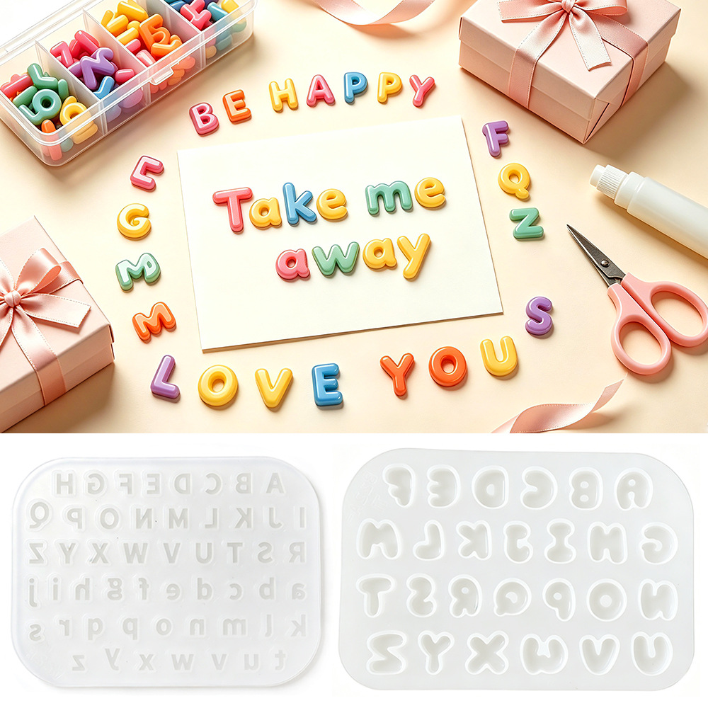 新しい26文字のミニアルファベットシリコンモールド DIYク - Resin Art Alphabet のレビューと価格