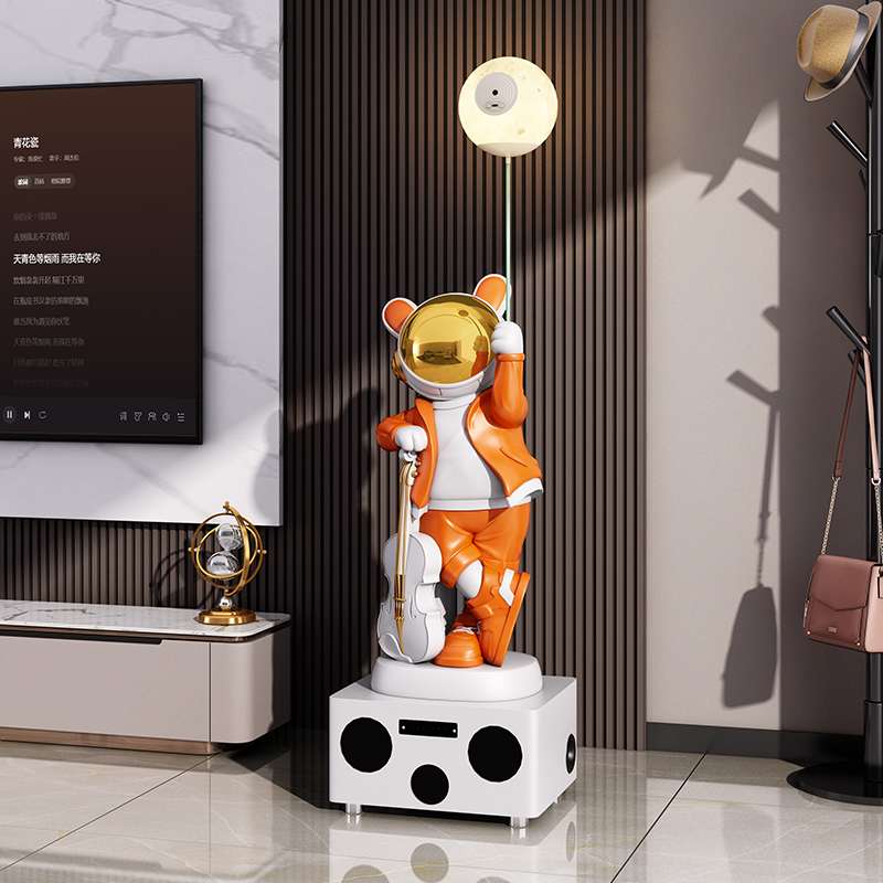 家の装飾 136 センチメートルウサギの宇宙飛行士像床の装飾 - Resin Art Floor のレビューと価格