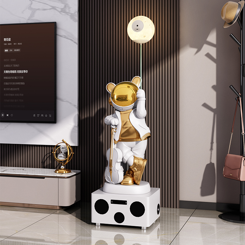 家の装飾 136 センチメートルウサギの宇宙飛行士像床の装飾 - Resin Art Floor のレビューと価格