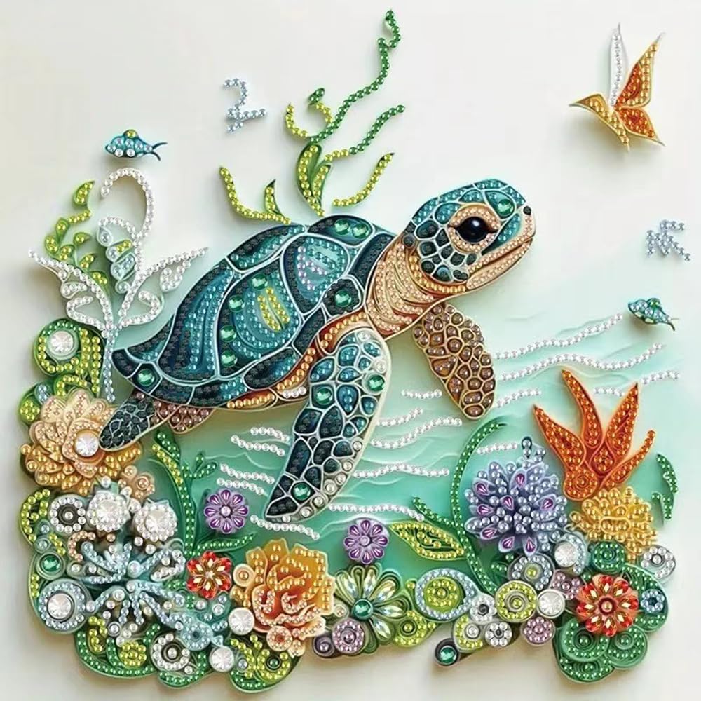 海亀動物ダイヤモンドペインティングキット 大人初心者向けDI - Resin Art For Beginner のレビューと価格