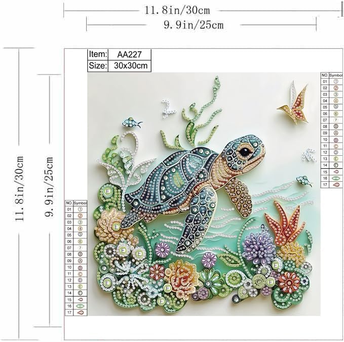 海亀動物ダイヤモンドペインティングキット 大人初心者向けDI - Resin Art For Beginner のレビューと価格