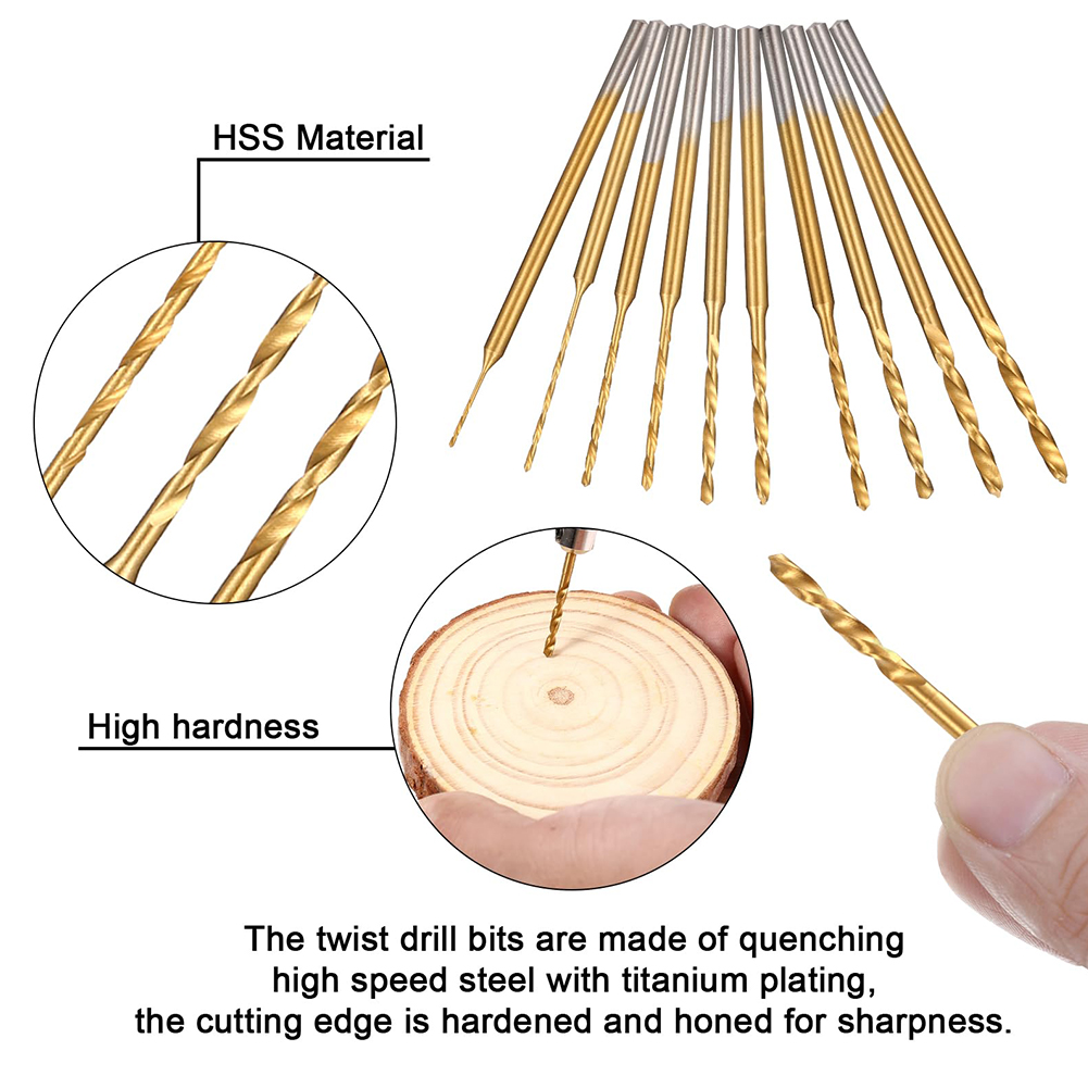 10 個ミニドリルビットセット彫刻ドリルビット HSS DI - Resin Art Drill Machine のレビューと価格
