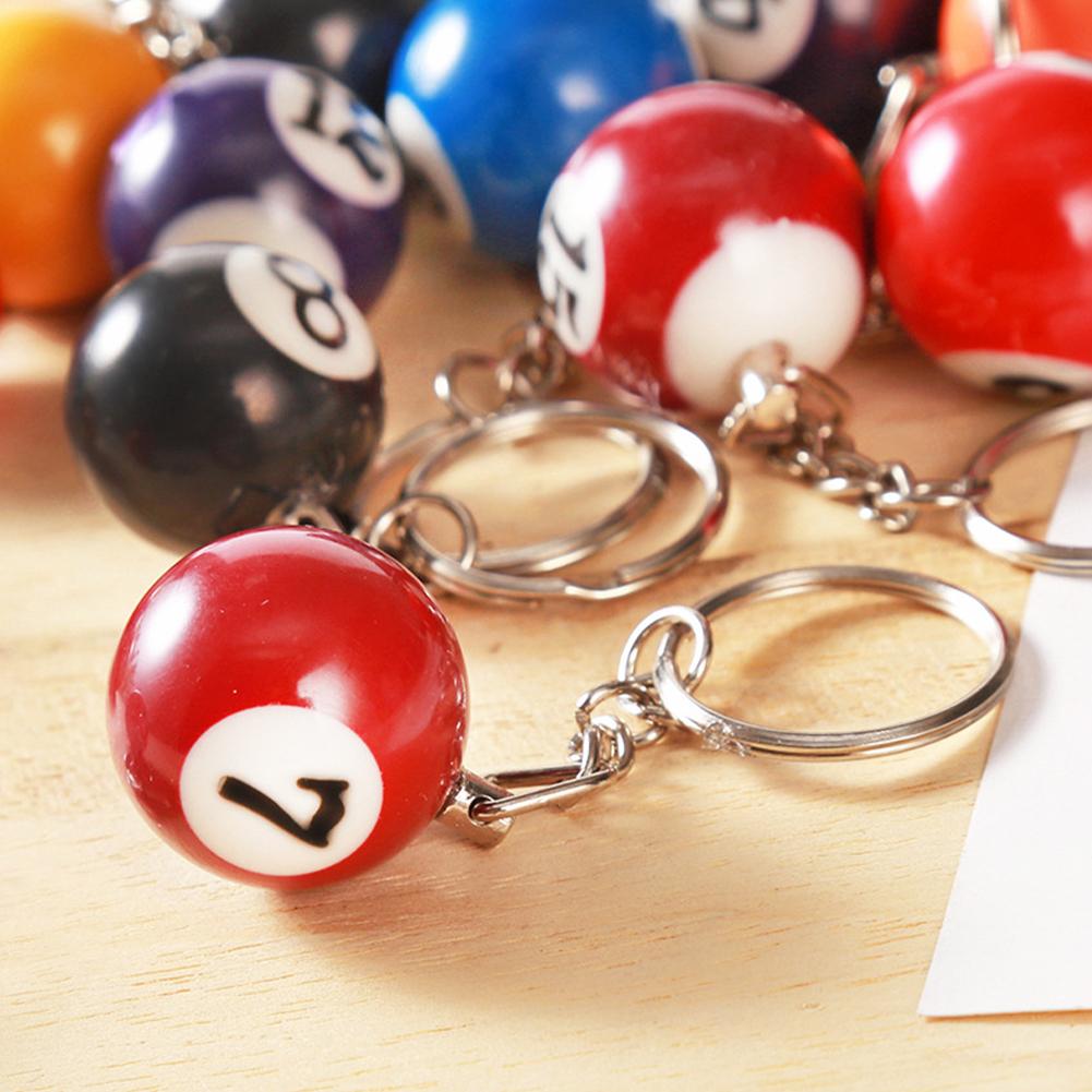 16 ピース/セットミニビリヤード形キーリング盛り合わせカラ - Resin Art Alphabet のレビューと価格