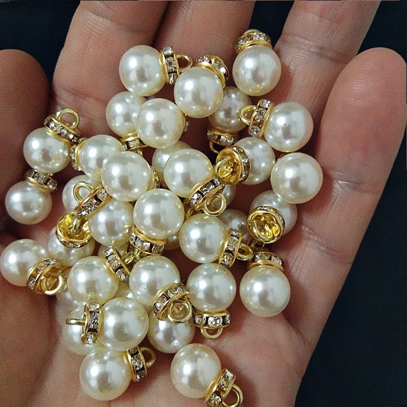 30 個ラウンドパールダイヤモンドペンダントゴールドシルバー - Resin Art For Wedding Gift のレビューと価格