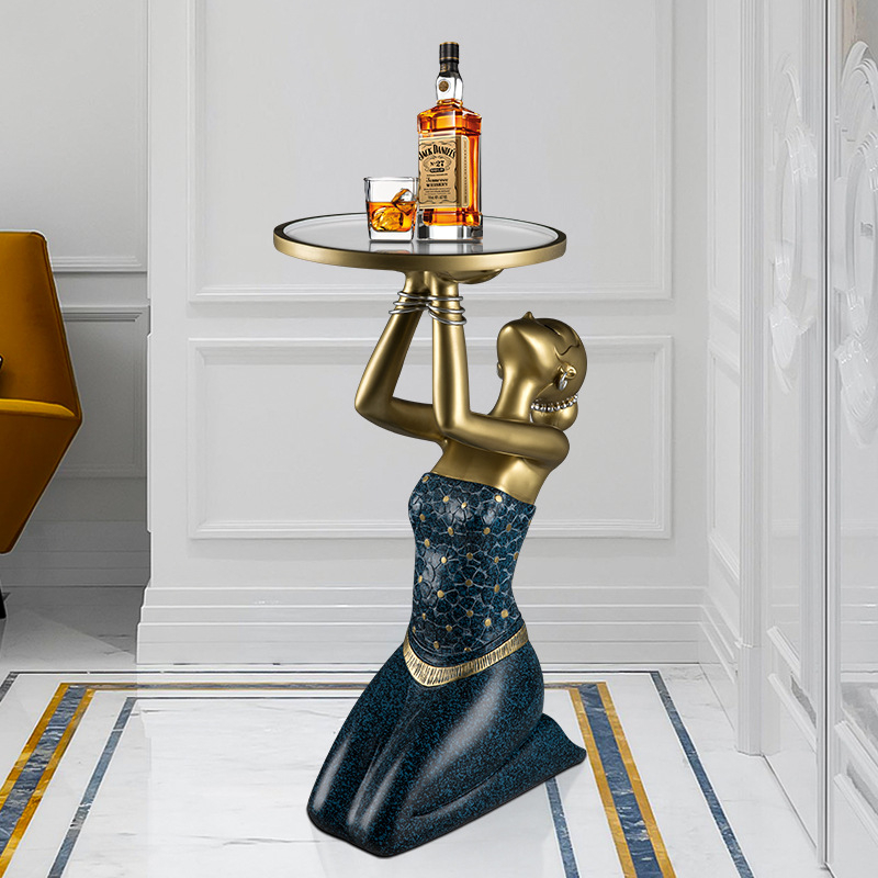 モダンなリビングルームアートフロアデコレーション彫刻、樹脂製 - Resin Art Coffee Table のレビューと価格