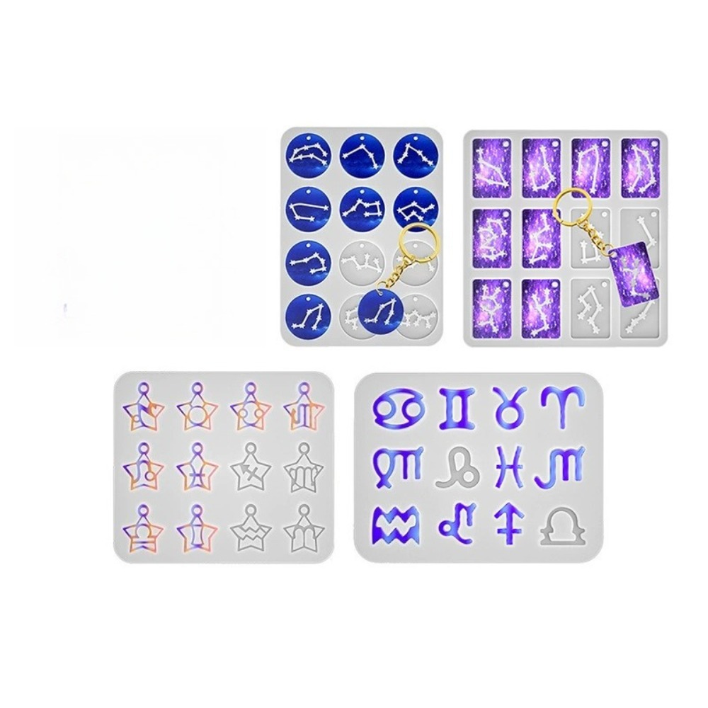 4スタイルシンプル多目的12星座樹脂型丸型スター星座シリコン - Resin Art Alphabet のレビューと価格