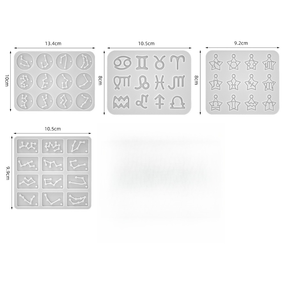 4スタイルシンプル多目的12星座樹脂型丸型スター星座シリコン - Resin Art Alphabet のレビューと価格