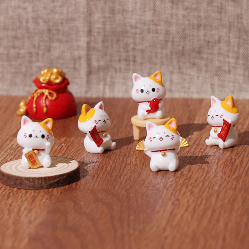 家やオフィスの装飾のための手を振る豊かな猫、中国の幸運な猫、 - Resin Art Ocean のレビューと価格