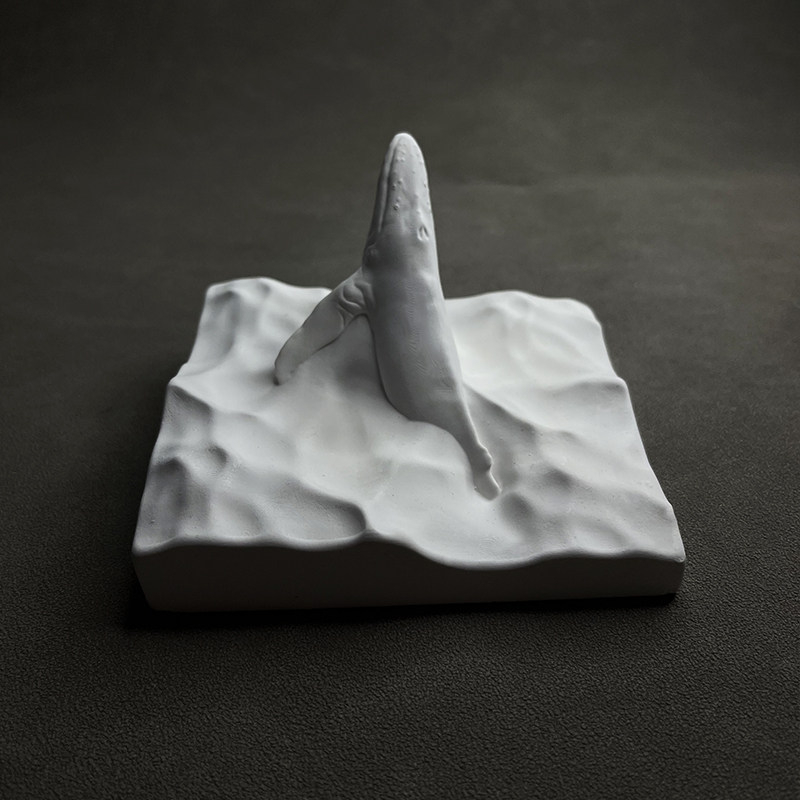 ザトウクジラ像石膏海洋彫刻モダンデスクトップ動物置物装飾浴室 - Resin Art Ocean のレビューと価格