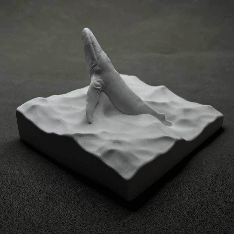 ザトウクジラ像石膏海洋彫刻モダンデスクトップ動物置物装飾浴室 - Resin Art Ocean のレビューと価格