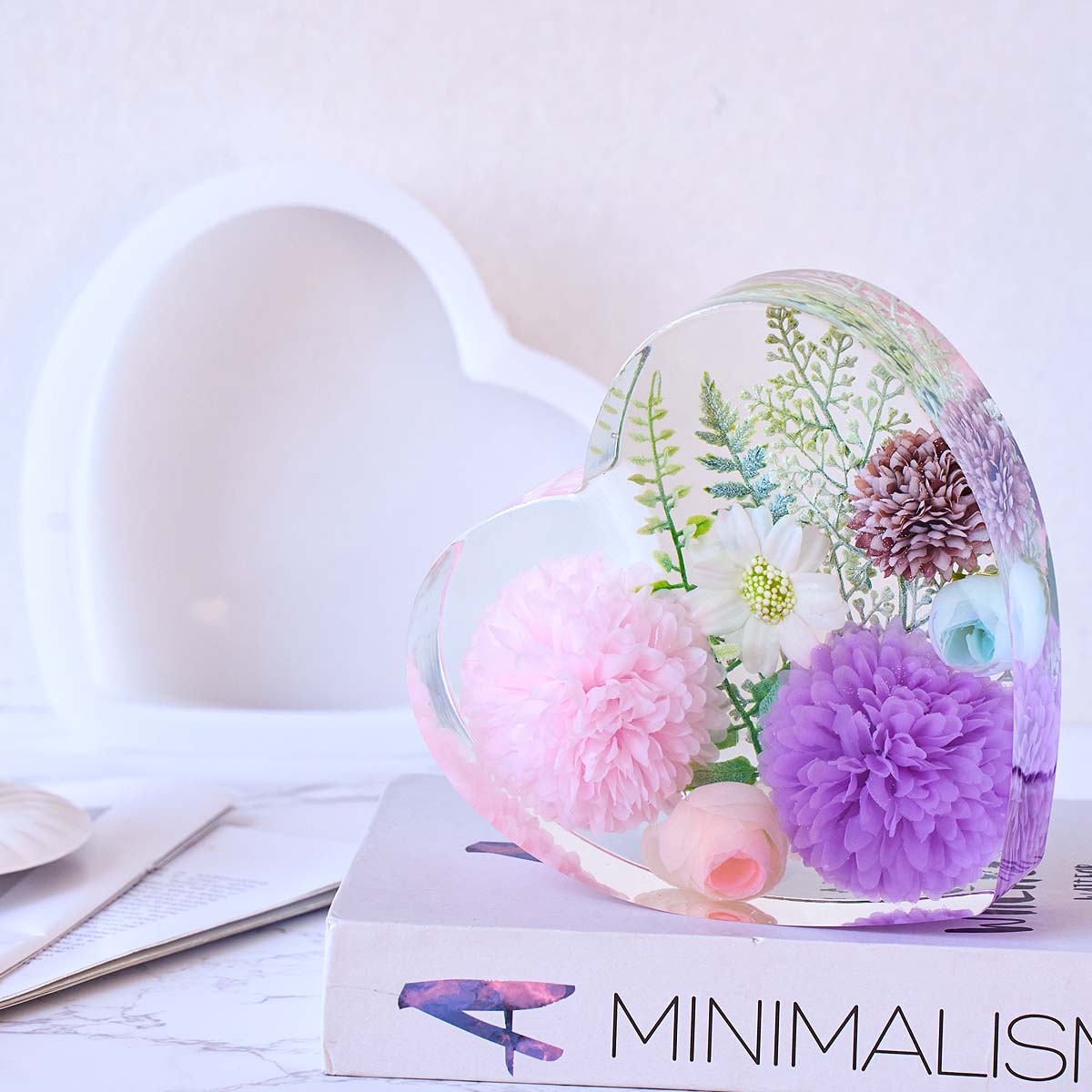 ハート六角形飾りブックエンドシリコンモールド DIY 手作り - Resin Art Stone のレビューと価格
