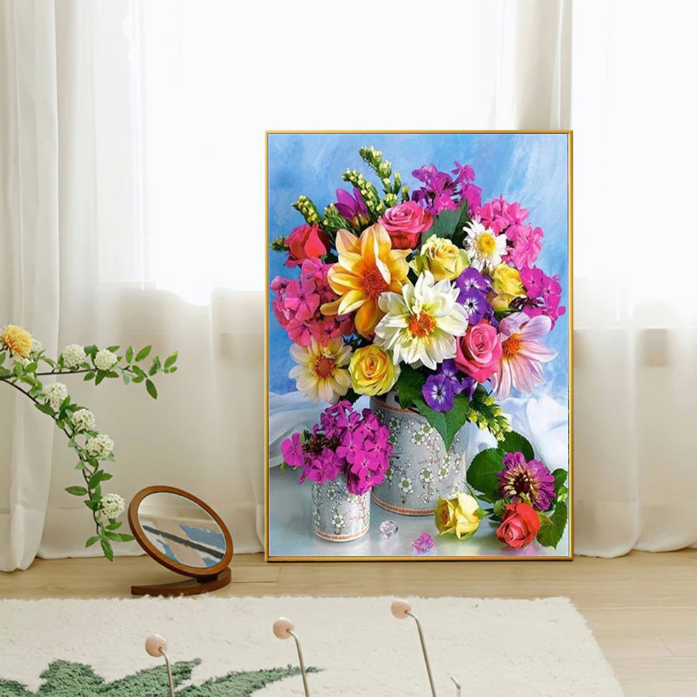 フルダイヤモンドモザイクフラワー 5D ダイヤモンドペインテ - Resin Art Wall Decor のレビューと価格