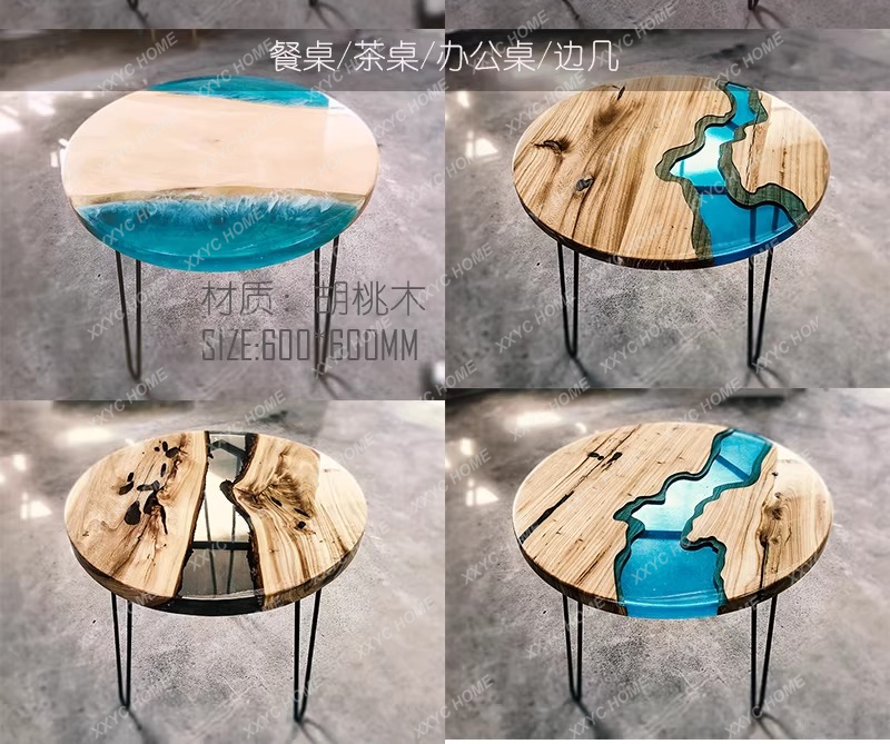 クリエイティブアートダイニングテーブル エポキシ樹脂 リバー - Resin Art Coffee Table のレビューと価格