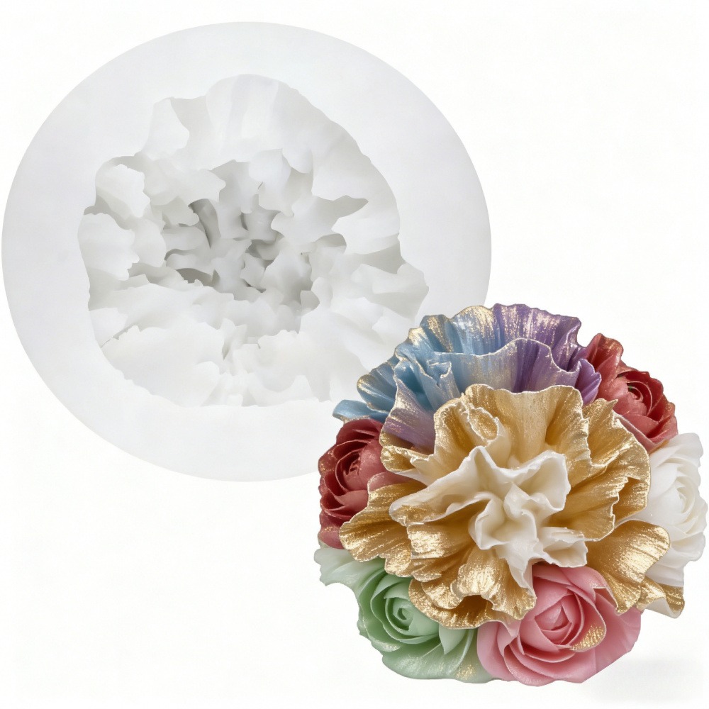 バラ、牡丹、カーネーション用の3ピースシリコンモールド、キャ - Resin Art For Wedding Gift のレビューと価格