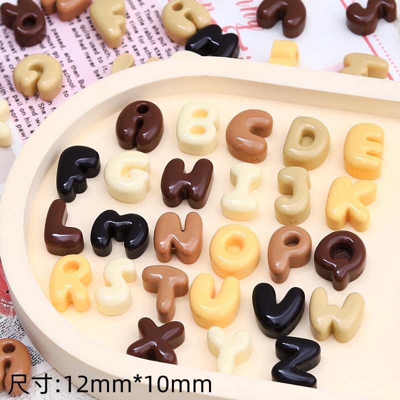 30 個新しいかわいい樹脂漫画模擬チョコレート、クッキー、葉 - Resin Art Alphabet のレビューと価格