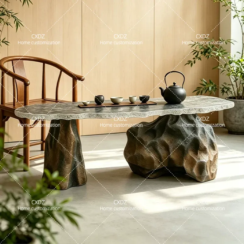 アートグレイシャーレジンティーテーブル特殊形状石製ベース透明 - Resin Art Coffee Table のレビューと価格
