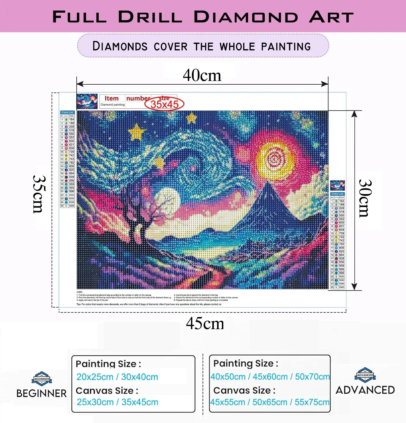 1個入りフレームレス5Dダイヤモンドペインティング三日月ラン - Resin Art Learning のレビューと価格