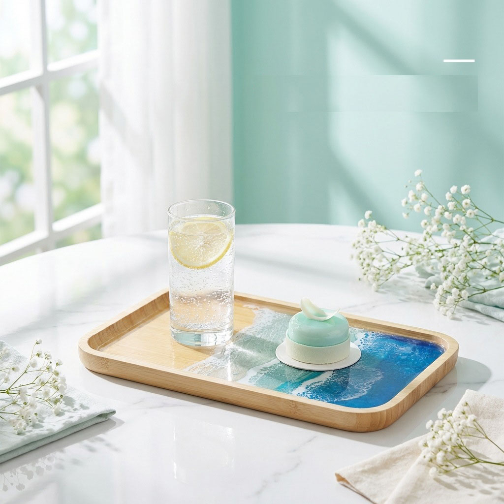 エポキシ樹脂オーシャンアート装飾トレイ、コーヒー、ダイニング - Resin Art Coffee Table のレビューと価格