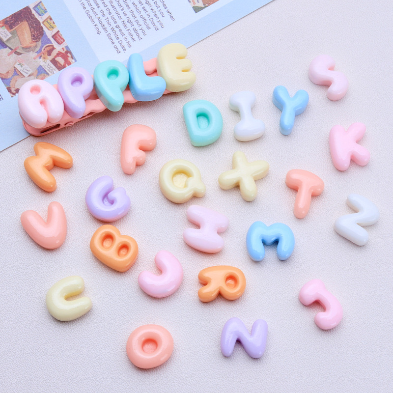 30 個新しいかわいい漫画混合色英語文字樹脂スクラップブック - Resin Art Alphabet のレビューと価格