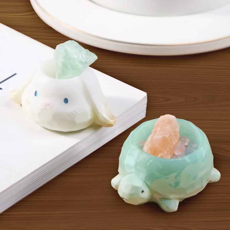 クリエイティブな動物のブラインドボックス、美しいクリスタルデ - Resin Art Stone のレビューと価格