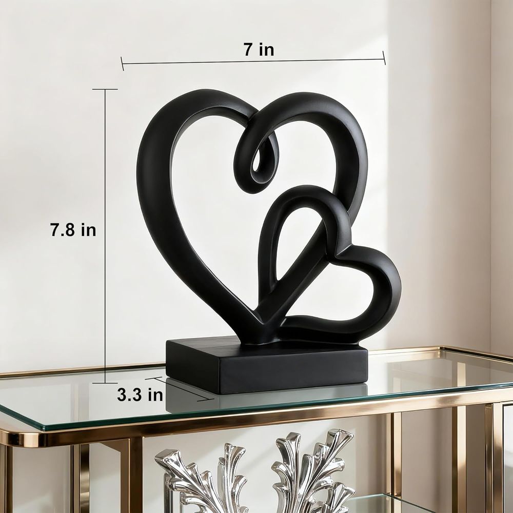 結婚記念日の贈り物 - 二つのハートの装飾樹脂製像、1年目か - Resin Art For Wedding Gift のレビューと価格