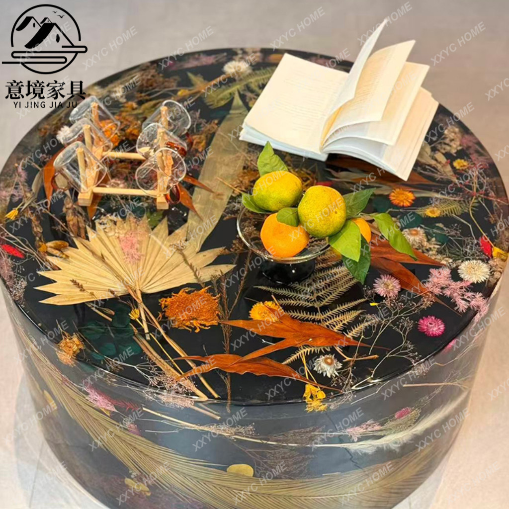 ライトラグジュアリーな高級感漂う丸型高級アート樹脂製コーヒー - Resin Art Coffee Table のレビューと価格